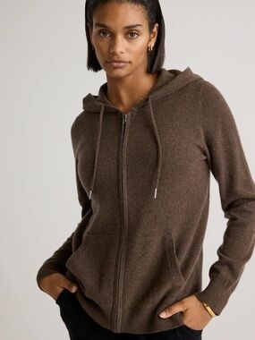 Quince Mongolian Cashmere Full-Zip Hoodie